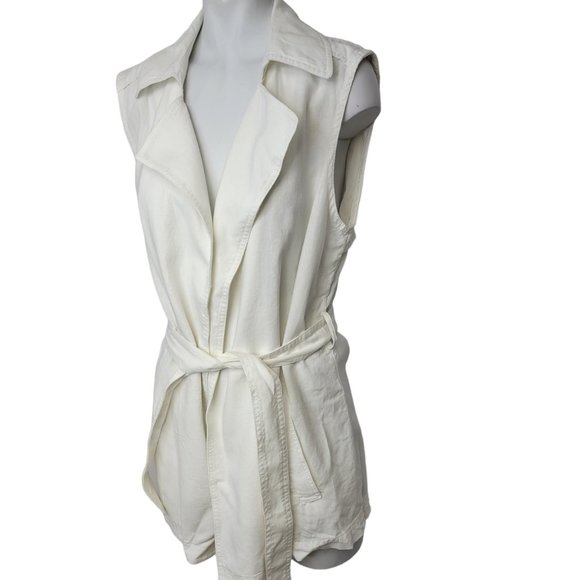 M | Wh | Linen X | Vest Top | Tie Waist | WHITE HOUSE BLACK MARKET - Picture 7 of 7